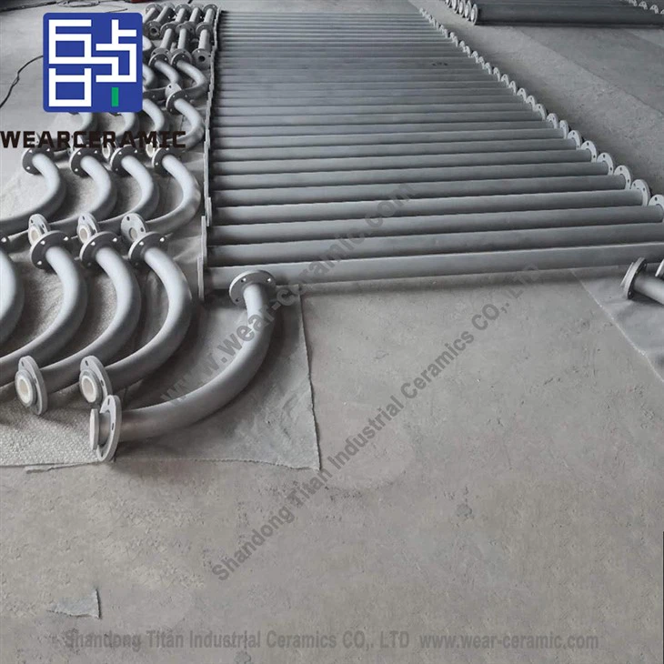 Ceramic Lined Pipe Elbows With Adhesive and Metal